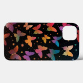 レインボーカラー蝶銀河系スターズオンブラック Case-Mate iPhoneケース (裏面 (横))
