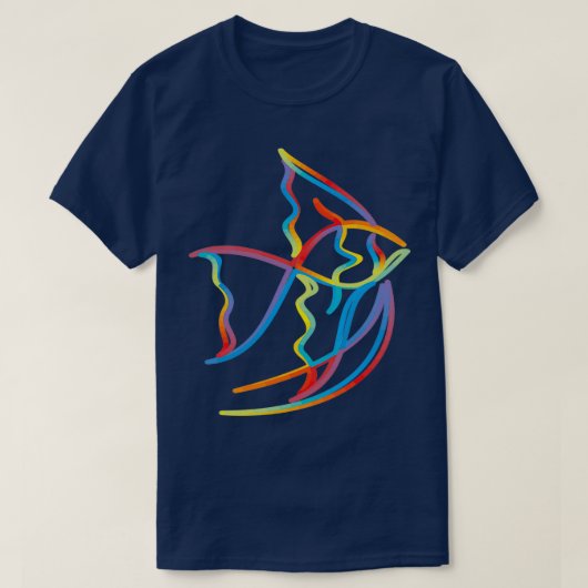 レインボーカラー観賞魚 Tシャツ (デザイン正面)