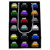 レインボーカラー電気自動車SUVカーブラックバック ミディアムペーパーバッグ (裏面)