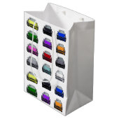 レインボーカラー電気自動車SUVカー ミディアムペーパーバッグ (正面アングル)