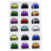 レインボーカラー電気自動車SUVカー ミディアムペーパーバッグ (裏面)