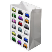 レインボーカラー電気自動車SUVカー ミディアムペーパーバッグ (裏面アングル)