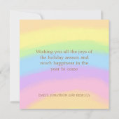 レインボーカラー静かナイトリターキストクリスマス シーズンカード (裏面)