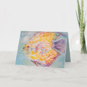 レインボーカラー魚水彩誕生日カード カード (裏面)