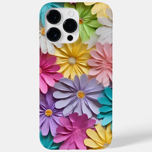 レインボーカラー3-D紙ルックフラワー花びら Case-Mate iPhoneケース (裏面)