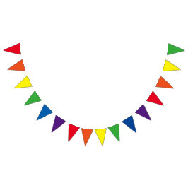 レインボーカラー+アイディア バンティングフラッグ