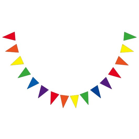 レインボーカラー+アイディア バンティングフラッグ (全)