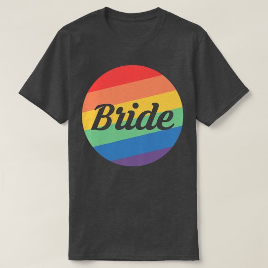 レインボーカラー ウェディング LGBT プレミアム 女性 Tシャツ (デザイン正面)