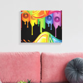 レインボーカラー キャンバスプリント (インサイチュ (リビング))