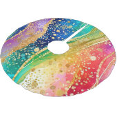 レインボーカラー ブラッシュドポリエステルツリースカート (アングル)