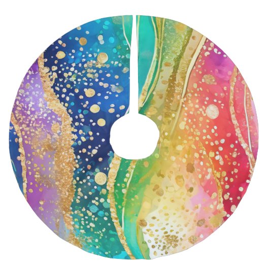 レインボーカラー ブラッシュドポリエステルツリースカート (正面)