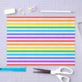 レインボーカラー&ホワイトストライプティッシュペーパー 薄葉紙 (クラフト)