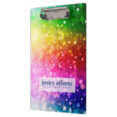 レインボーカラー《写真》ぼけ味グリッター クリップボード (左)