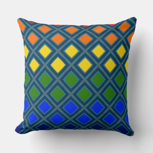 レインボーカラー（四角クレードル） クッション (正面)