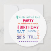 レインボーカラー 招待状 (裏面)