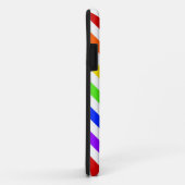 レインボーカラー、白い大きなシボロンジグザグパターン Case-Mate iPhoneケース (裏面/右)