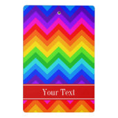レインボーカラー#2 LGシェブロン赤い名前モノグラム ミニクリップボード (裏面)