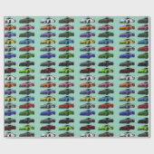 レインボーカラーC8コルベットスポーツカーハンドドロー ラッピングペーパー (フラット)