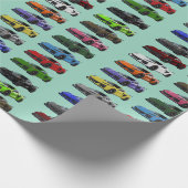 レインボーカラーC8コルベットスポーツカーハンドドロー ラッピングペーパー (角)