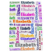 レインボーカラーELIZABETH名オンホワイト ミディアムペーパーバッグ (正面)