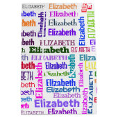 レインボーカラーELIZABETH名オンホワイト ミディアムペーパーバッグ (裏面)