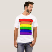 レインボーカラーLGBT ゲイ/クィアTシャツ Tシャツ (正面フル)