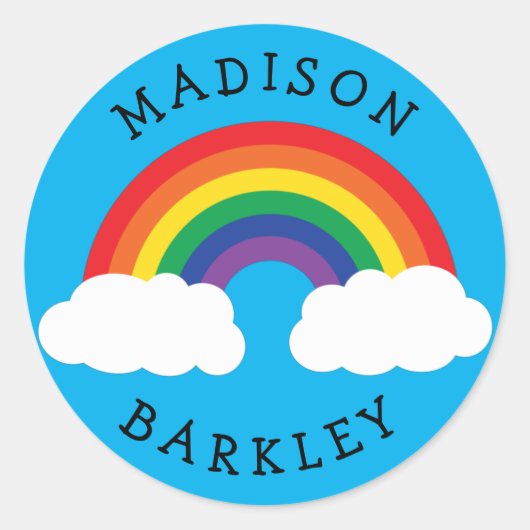 レインボーカワイキッズ封筒用シールシール ラウンドシール (正面)