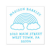 レインボーカワイキッズ差出人住所スタンプ セルフインキングスタンプ (デザイン)