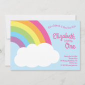 レインボーカワイキッズ1st誕生日パーティー 招待状 (正面)