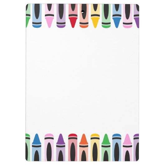 レインボーカワイトカラークレヨン先生ギフト クリップボード (裏面)