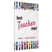 レインボーカワイトカラークレヨン先生ギフト クリップボード (右)