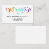 レインボーカワイトハートズギフトレジストリ結婚LGBTズ エンクロージャーカード (正面/裏面)