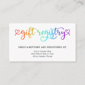 レインボーカワイトハートズギフトレジストリ結婚LGBTズ エンクロージャーカード (正面)