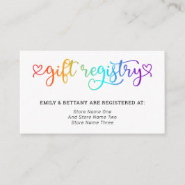 レインボーカワイトハートズギフトレジストリ結婚LGBTズ エンクロージャーカード