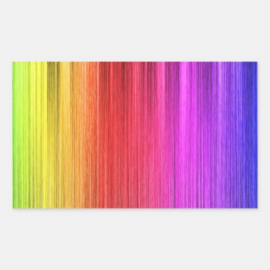 レインボーカーテンデザイン 長方形シール (正面)