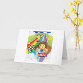 レインボーカードでレースをする子供たち カード