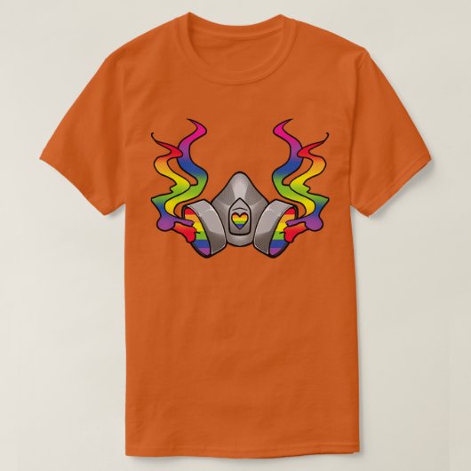 レインボーガスマスク Tシャツ (デザイン正面)