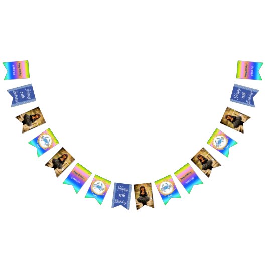 レインボーガングリッター誕生会 バンティングフラッグ (全)