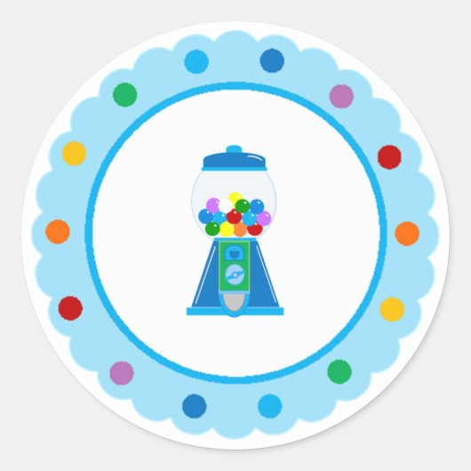 レインボーガンボールパーティーシール ラウンドシール (正面)