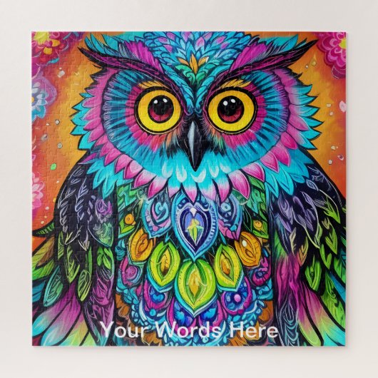 レインボーガーデンネオンサイケデリック自然 ジグソーパズル (縦)