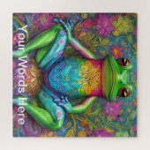 レインボーガーデンネオンサイケデリック自然 ジグソーパズル (横)