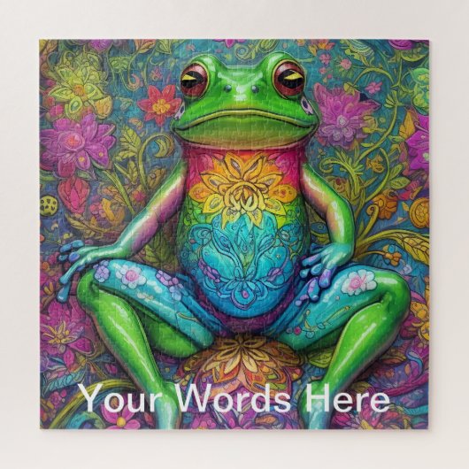 レインボーガーデンネオンサイケデリック自然 ジグソーパズル (縦)