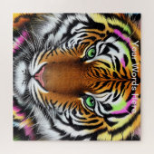 レインボーガーデンネオンサイケデリック自然&野生生物 ジグソーパズル (横)