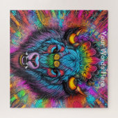 レインボーガーデンネオンサイケデリック自然&野生生物 ジグソーパズル (横)