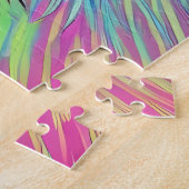 レインボーガーデンネオンサイケデリック自然&野生生物 ジグソーパズル (側面)