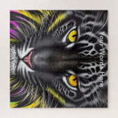 レインボーガーデンネオンサイケデリック自然&野生生物 ジグソーパズル (横)