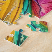 レインボーガーデンネオンサイケデリック ジグソーパズル (側面)