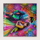 レインボーガーデンネオンサイケデリック ジグソーパズル (横)