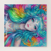 レインボーガーデン ネオンハート サイケデリック ジグソーパズル (横)