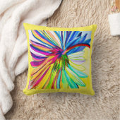 レインボーガーベラカラフル花 クッション (ブランケット)